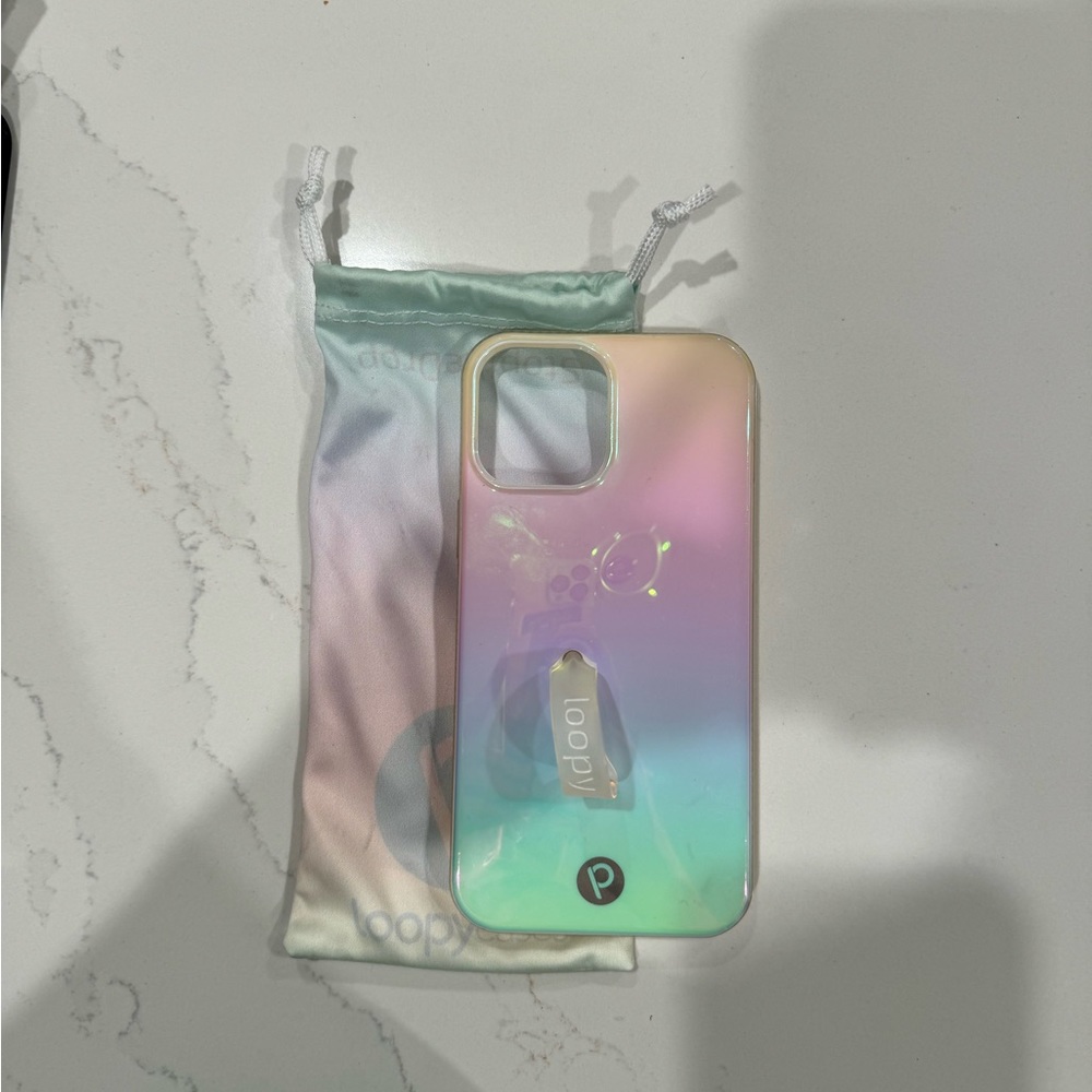 Loopy Case for iPhone 12 ProMax. Color: Pearl.